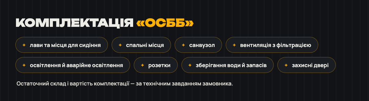 Возможная комплектация «ОСББ»